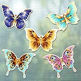 Eaasty 10 Pieces Butterfly Screen Door Magnets Double Sided Screen Door Magnets Stickers Magnetic Flexible Protector Decorative Multicolor for Window Patio Sliding Doors Protector(Elegant Style)