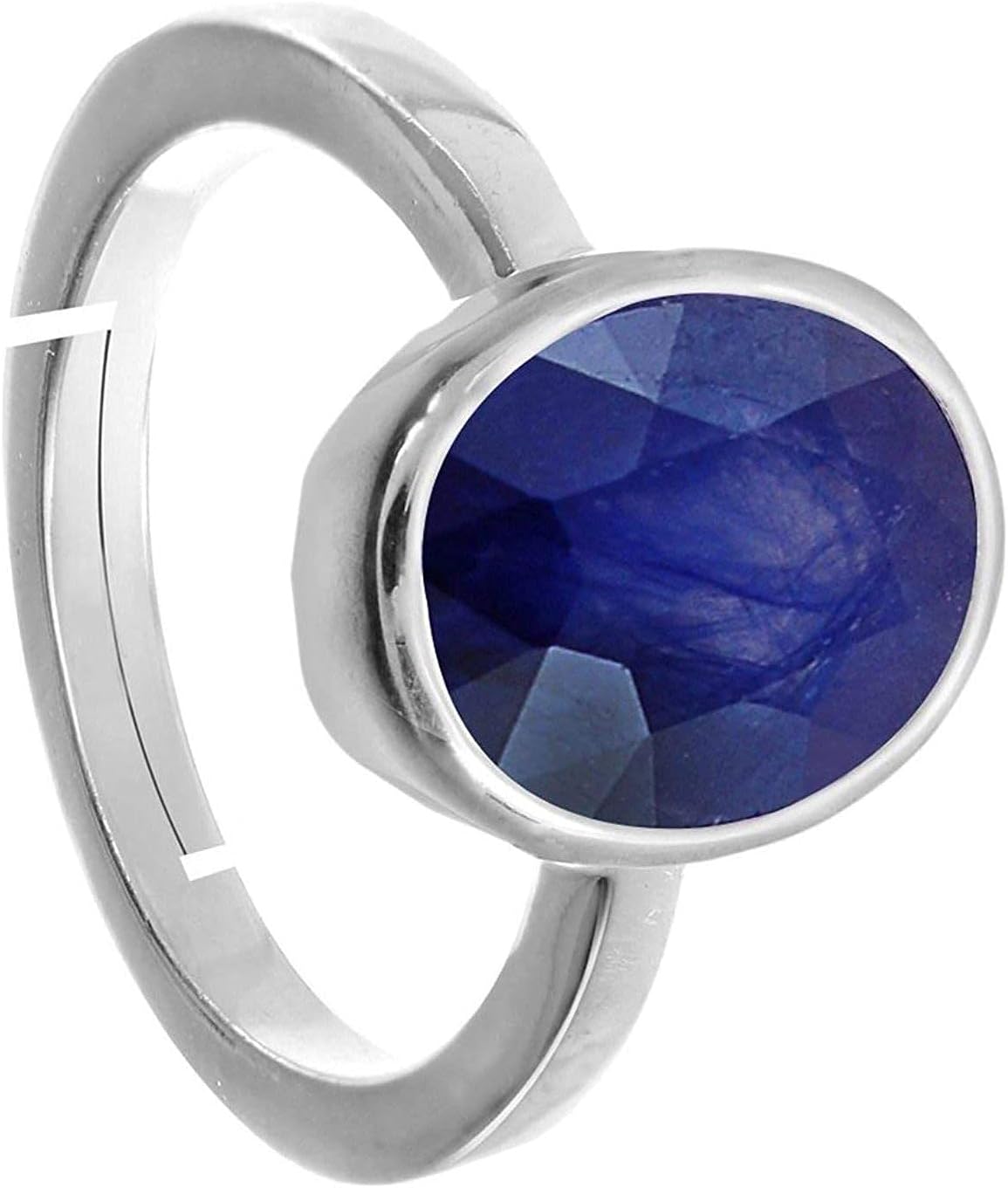 LMDPRAJAPATIS 5.56 Carat 925 Sterling Silver Blue Sapphire Women Engagement Ring Adjustable For Women's
