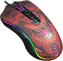 Mouse Gamer Redragon Infernal Dragon Ryu 8 Botões RGB 16000DPI - ID711, Preto e Vermelho