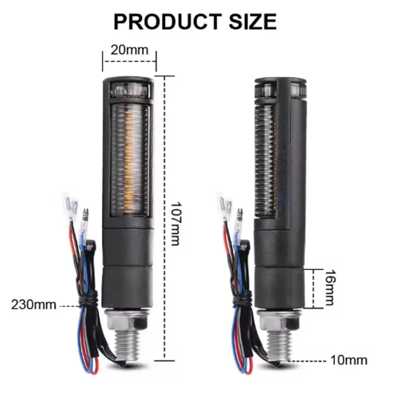 Indicatori Di Direzione Universali Per Motociclette 12V M10 Indicatori Luminosi Lampeggiatore Ambra Lampada Lampeggiante Lampade Dei Freni Che Scorrono(White,2pcs)