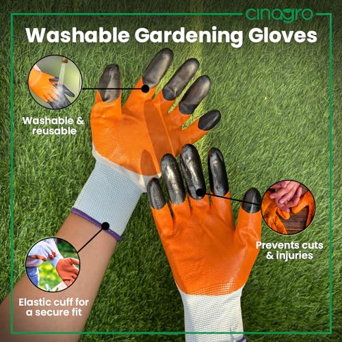 Image of Cinagro Garden Tools Kit (Set of 7) Weeder, 2 Trowels, Hand Fork, Cultivator, Pruner, Gardening Hand Gloves | Gardening Tools Kit for Home Garden, Indoor and Outdoor Gardening