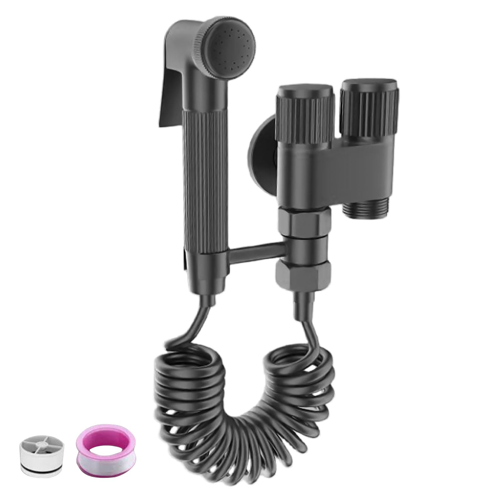 Msioytog Women's A Multiunctional Handheld Bidet Sprayer Set For Toilet With Double Control Valves & Hand Shower Ttachment Simple Installs Bidet Ttachment