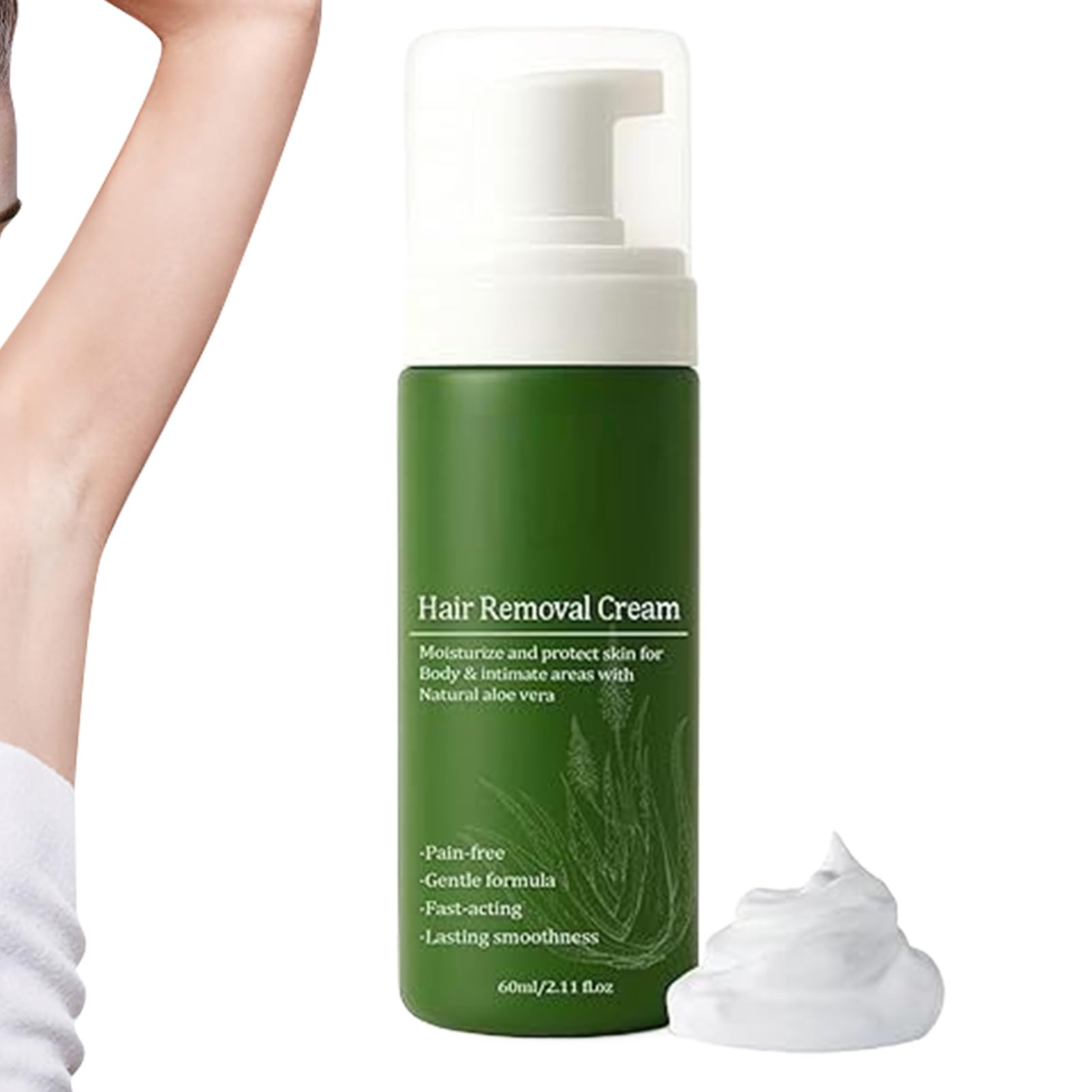 Crema Depilatoria Facial,60ml Crema Depilatoria Natural Para Hombres - Suministros De Cuidado De La Piel Para Uso Íntimo Hogar Ducha Baño Afeitado Diario Viaje Pierna