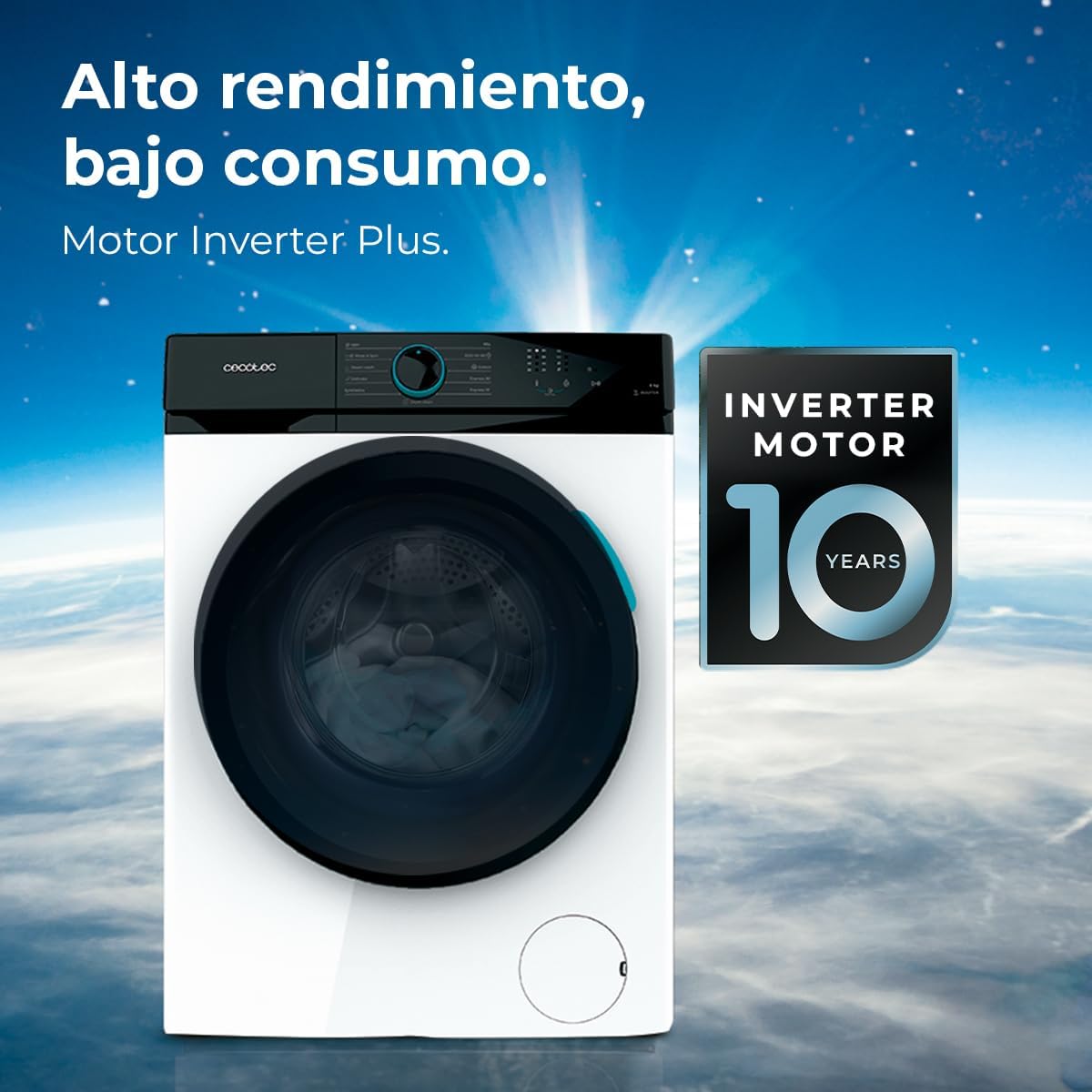 Washing machine with Inverter Motor 10 years warranty logo