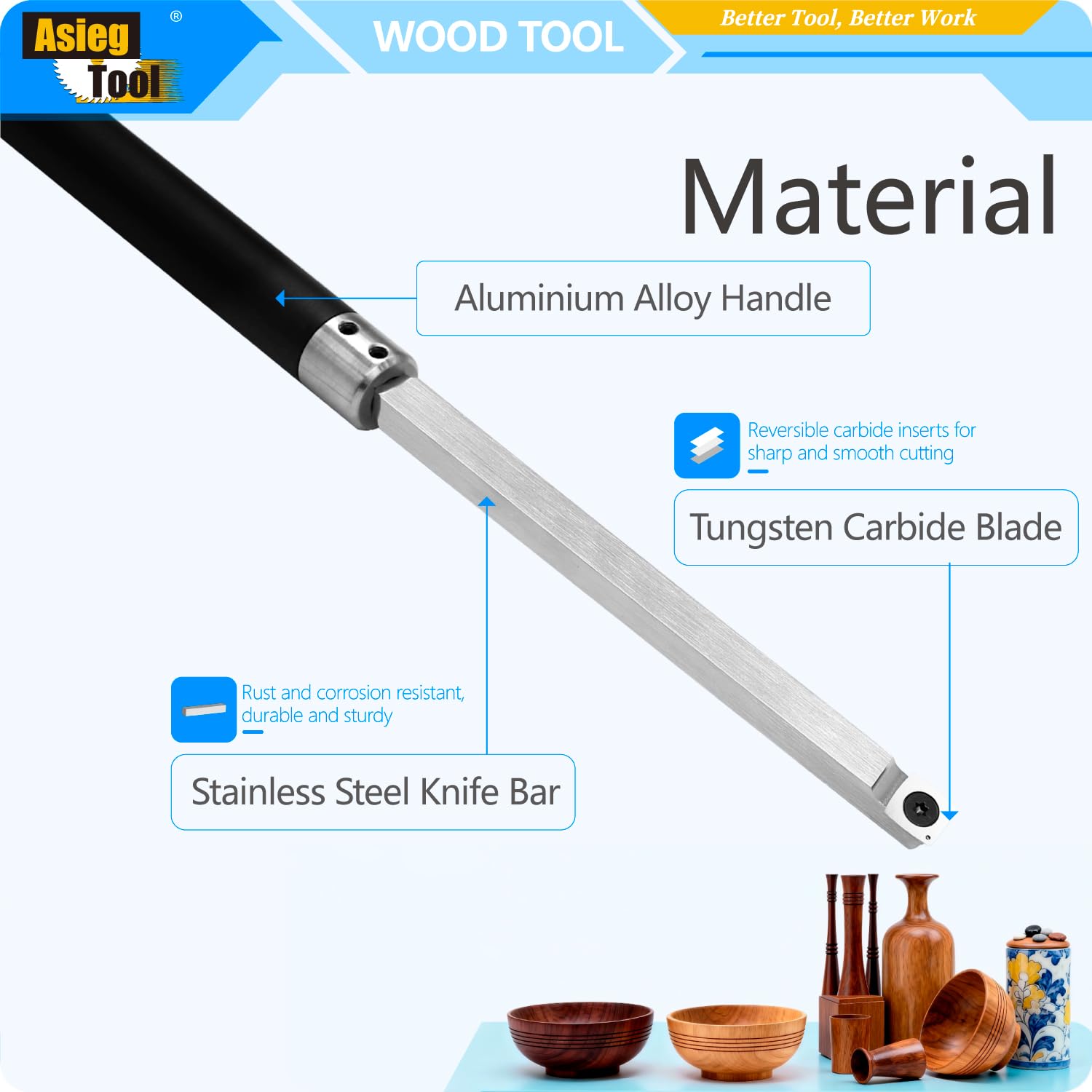 Finisher Wood Turning Carbide Tipped Lathe Chisel – Smooth Finishes Without Sharpening Hassles