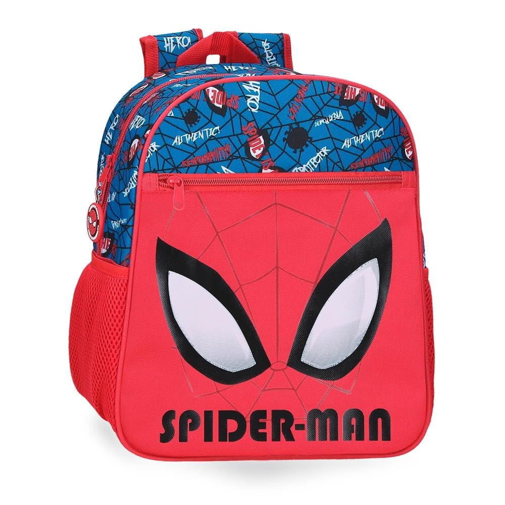 Marvel Joumma Spiderman Authentic School Backpack Adaptable to Cart Red 27x33x11cm Polyester 9.8L, red, School Backpack Adaptable to Trolley