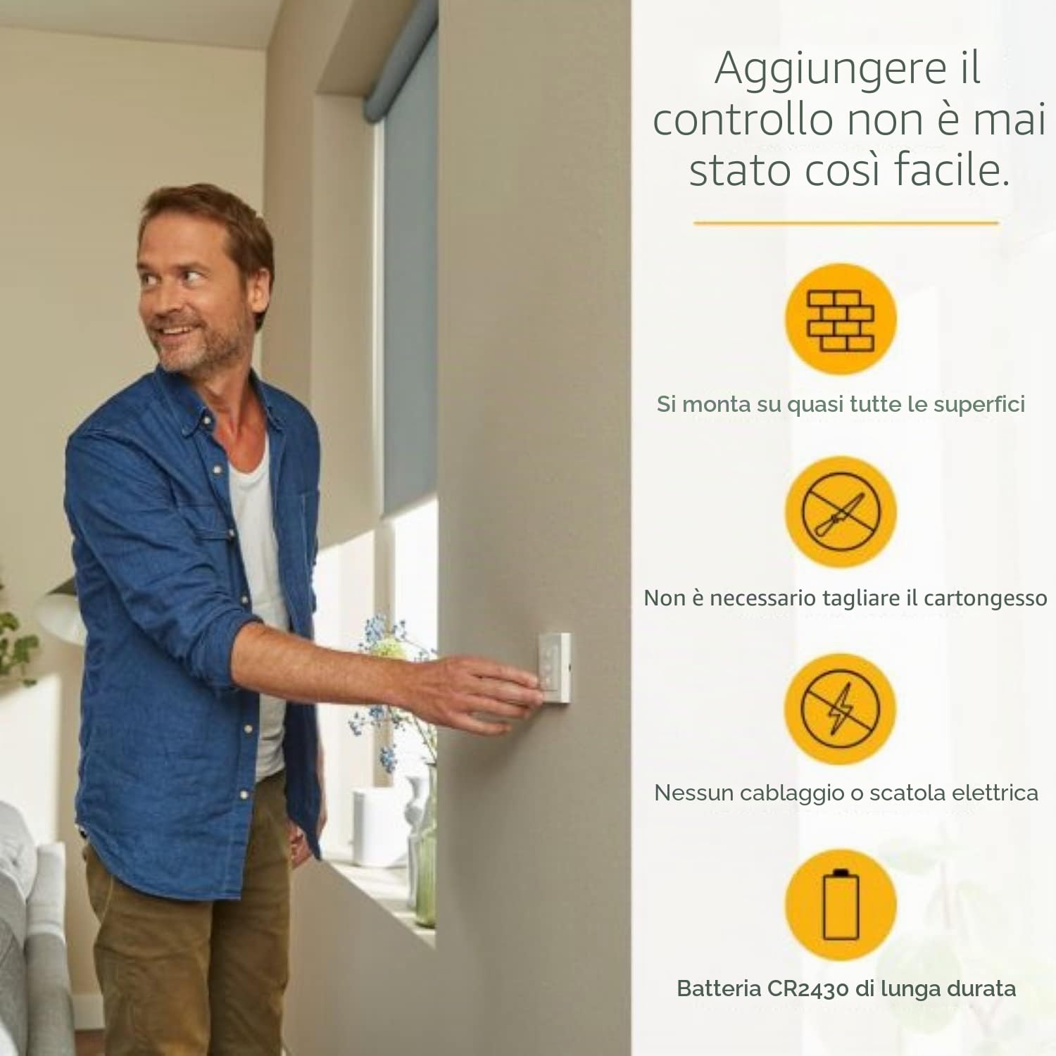 Somfy Smoove 1811533 RTS 1 canale interruttore a parete senza fili