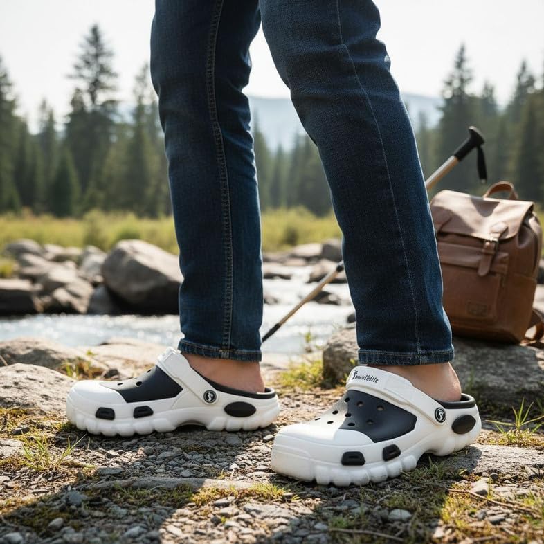 Image of Richmen Super Soft Stylish and Comfortable EVA Anti-Skid Men Sliders with Lightweight Cushioned Footwear Adjustable Back Strap Everyday Use Mules for Boys & Men's Clogs