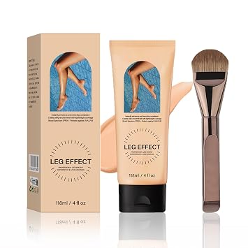 Legs Makeup Waterproof with Brush - Medium Body Concealer, Tattoo & Scar Cover Up, Long Lasting, Transfer Proof, Easy Application for Flawless Looking Legs, All Skin Tones #1