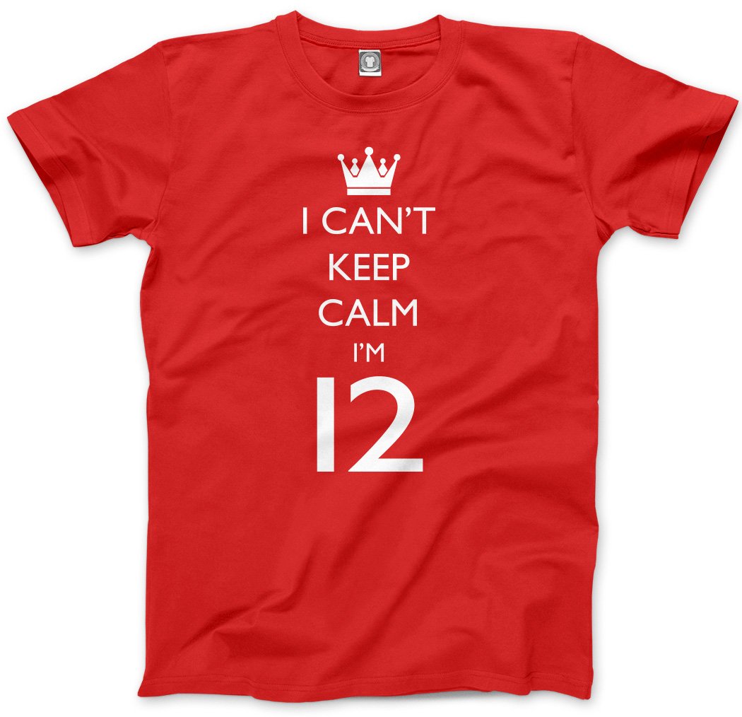 Hotscamp Red I Can't Keep Calm I'm 12 Kids T-Shirt - 12-13 Years