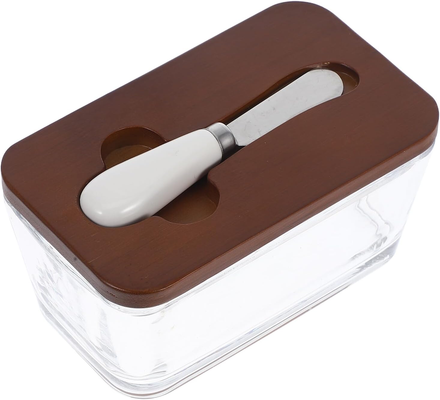 Glass Butter Box with Lid and Knife Airtight Butter Keeper for Fridge and Counter for Kitchen Storage and Freshness Preservation