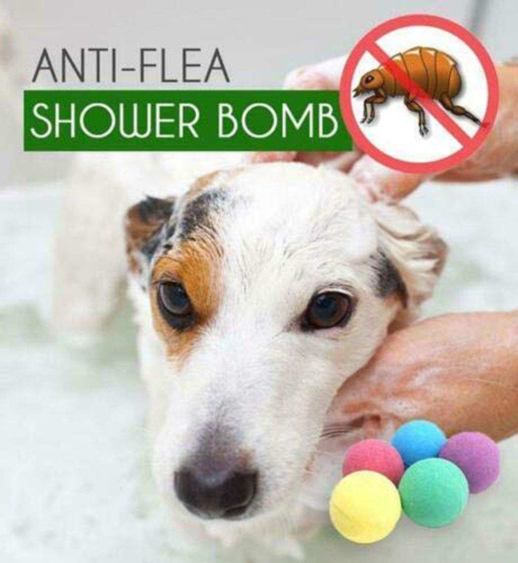 LonveAnti-Flea Shower Bombs,5PCs Pet Bath Bombs for Pet Dog and Cat