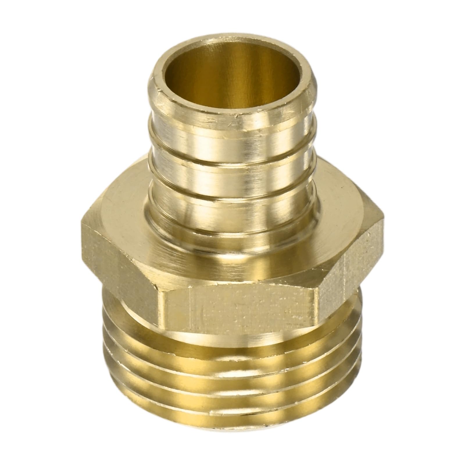 M METERXITY Brass Garden Hose Adapter Swivel Fitting, 3/4" PEX Barb to 3/4" GHT Male Connector Swivel Hex Brass Garden Water Hose Pipe Connector for Lawn/Boat/House/Irrigation