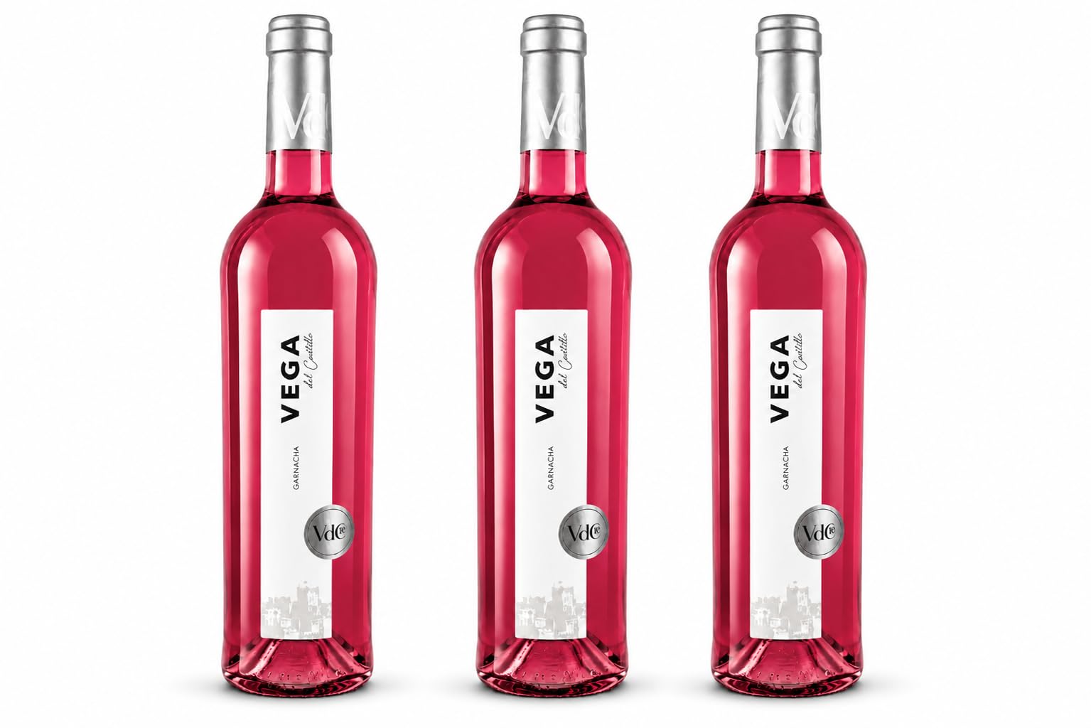 Vega del Castillo Rosado de Lágrima - Vino Rosado - DO Navarra - Pack de 3 botellas 750ml - Total 2250ml