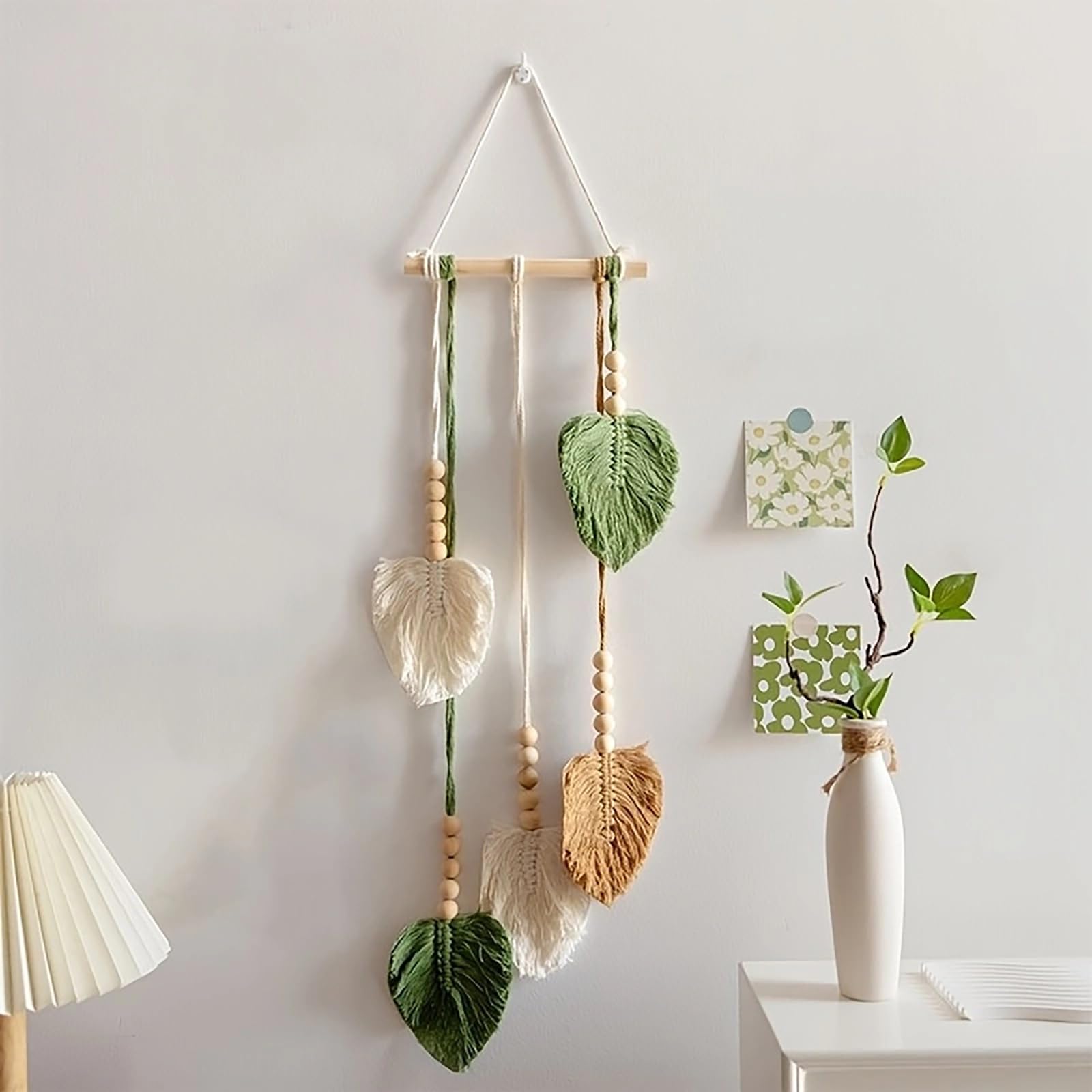 Kaizuca Boho Deko Makramee Wandbehang, Handgemacht Kunst Gewebte Fensterdeko hängend, Wanddeko für Innen und Außenbereich, Wohnzimmer, Schlafzimmer oder als Geschenkidee