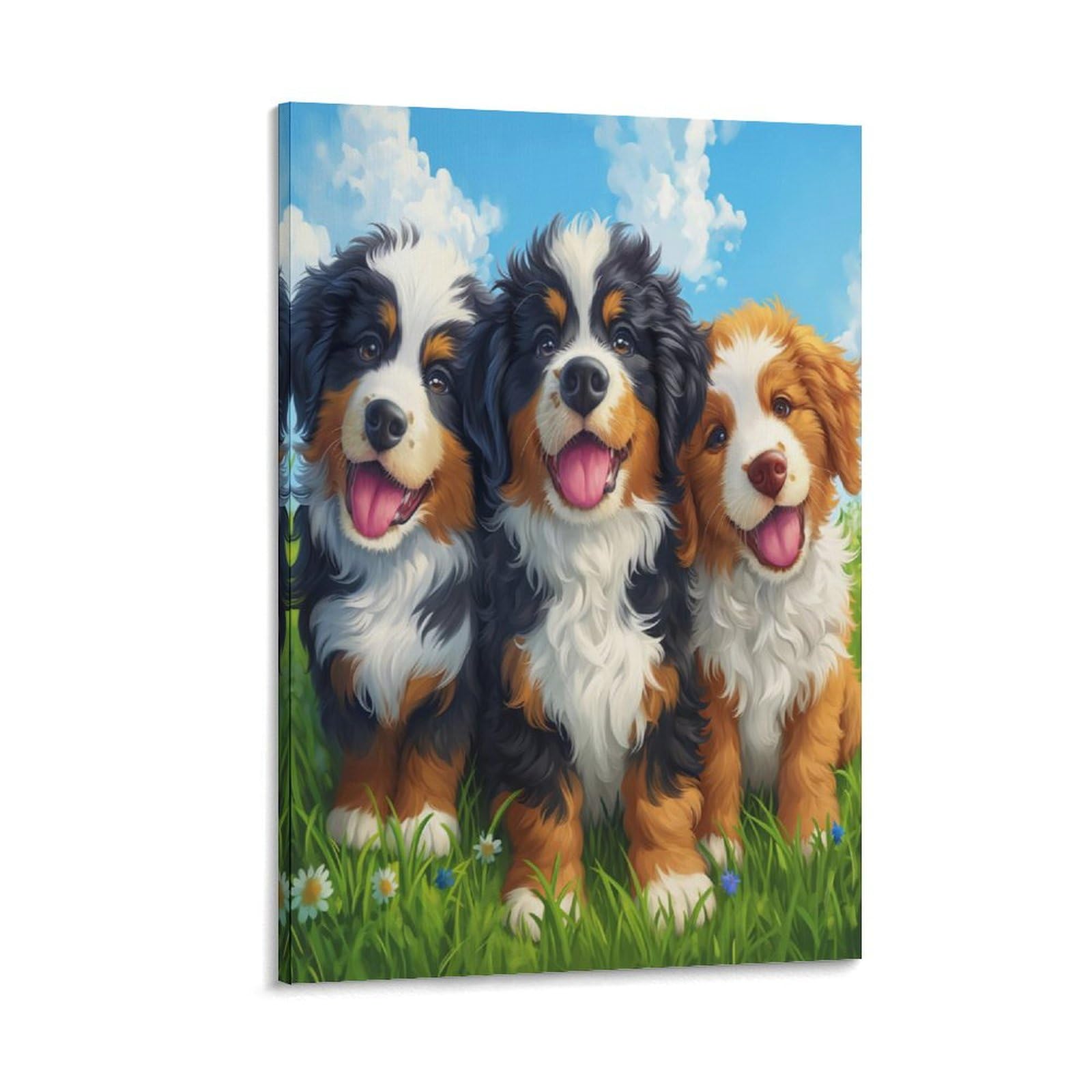 Tableau chien impression sur toile déco murale salon 50x75 cm - 6
