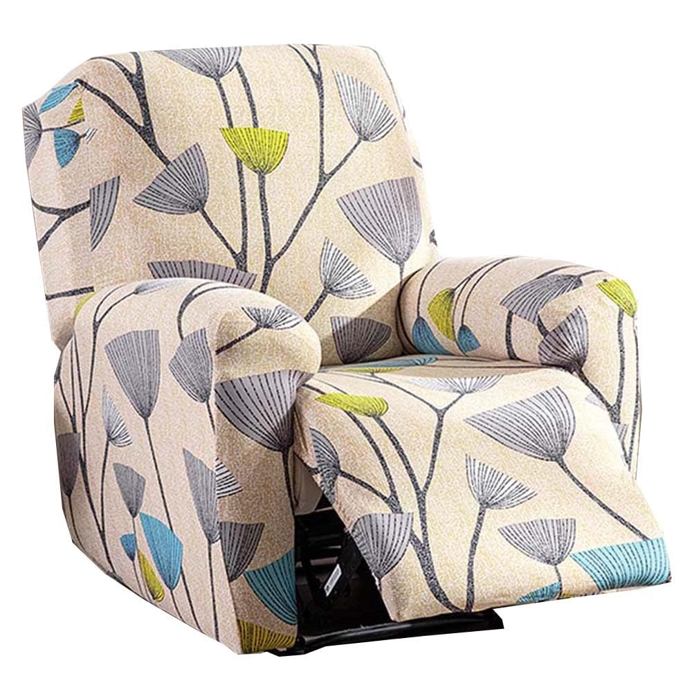 4/6/8 Pieces Recliner Sofa Covers Couch Covers for 1/2/3 Seats Sofa Recliner,Stretch Recliner Chair Covers Washable Protector with Elastic Bottom for Kids,Pet ( Color : #17 , Size : 1seat (4pcs) )