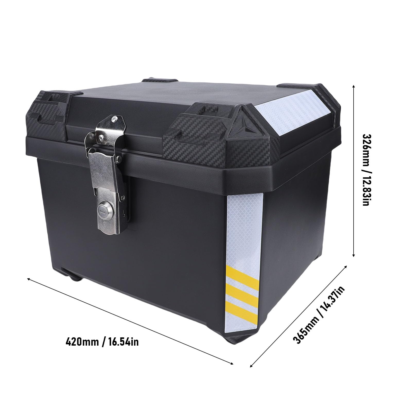 Luocute Bauletto per Moto da 45 Litri, Baule Universale in Plastica PP con Staccabile Resistente All'acqua, per Caschi e Deposito Bagagli