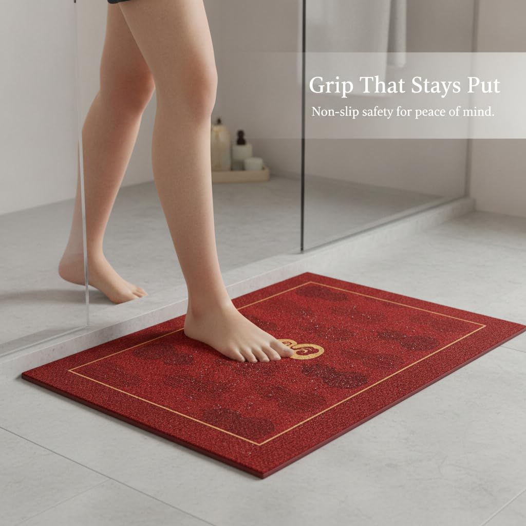 Tappeto da Bagno Antiscivolo, Zucca propizia, 80x120cm | Composizione in gomma, Tappeto bagno moderno, Per bagni moderni, Per vuole igiene