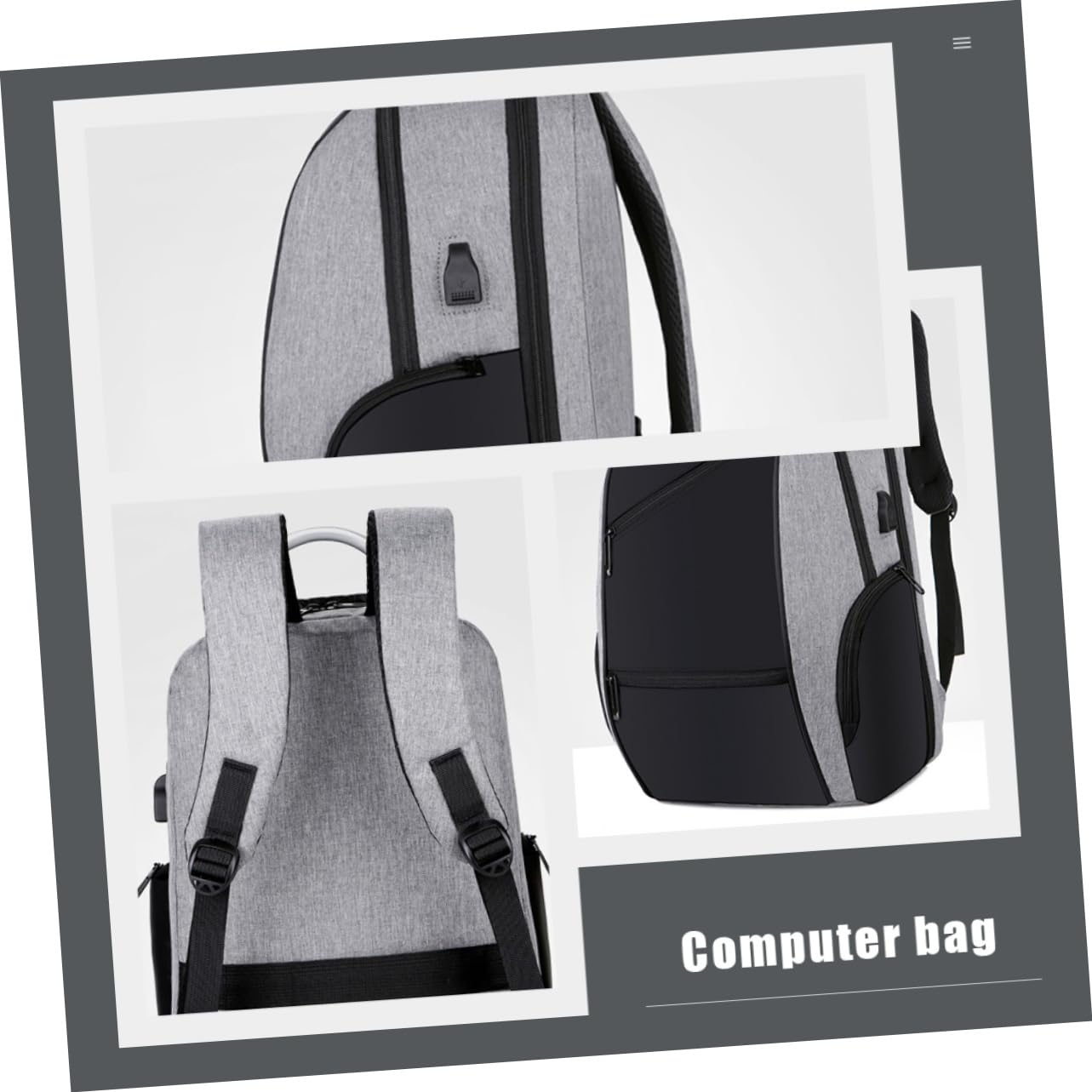 Homoyoyo Zaino per Laptop Lucchetto a Combinazione e Porta Ricarica Usb, Zaino da Viaggio Elegante e Resistente per Studenti e Uomini D’affari, Grande Capacità per Computer e Accessori