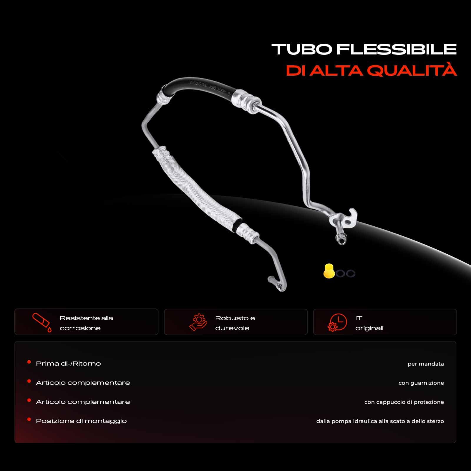 Frankberg Servosterzo Tubo flessibile Compatibile con Tourneo Connect Transit Connect P65 P70 P80 Replace# 1438120,3405528