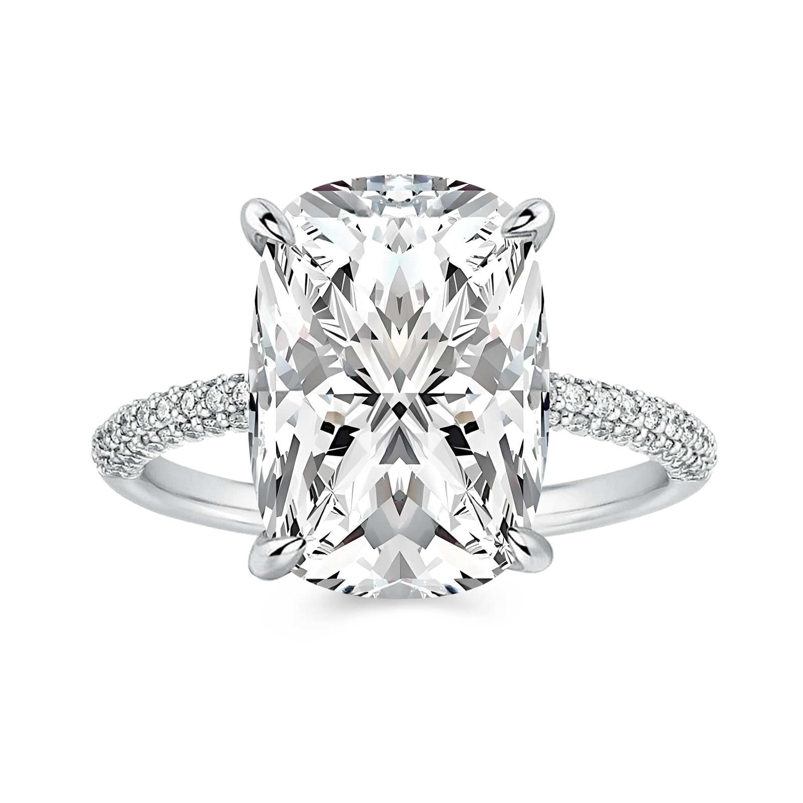 RODIFFY 4.0CT Cushion Cut Moissanite Engagement Ring