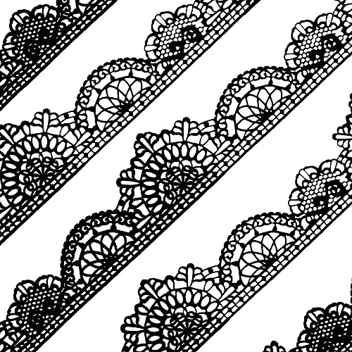Grand ensemble de 10 pièces de dentelle comestible préfabriquée prête à l'emploi pour gâteaux noire 14 pouces