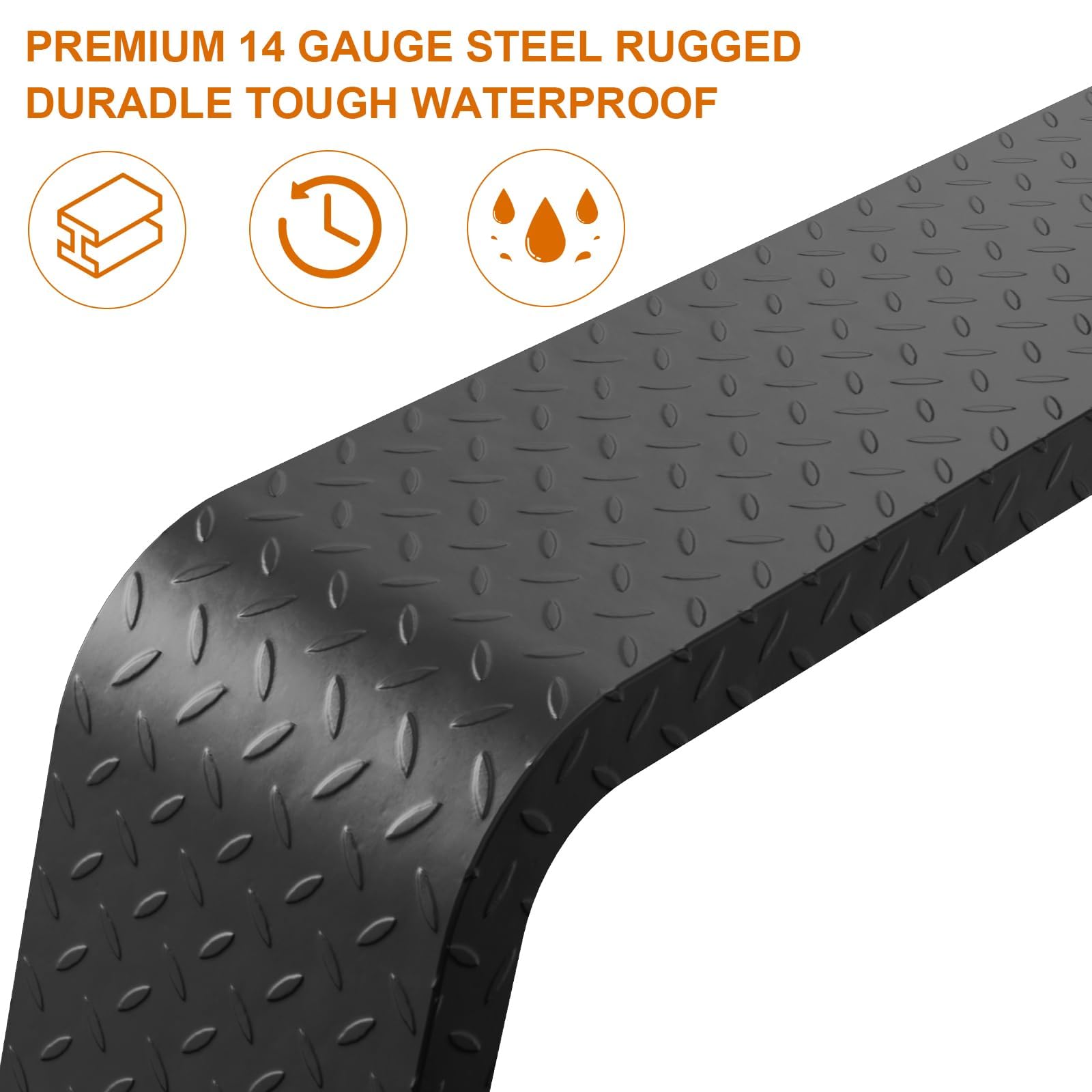 Garvee Garde-boues Tandem Robustes en Acier 14 Gauge pour remorque Double essieu – Plaque Diamant 72-7/8"x10-1/4 x13 – Résistants à la Rouille – Compatibles pneus 13-15" – Utilitaire, Porte-Voiture,