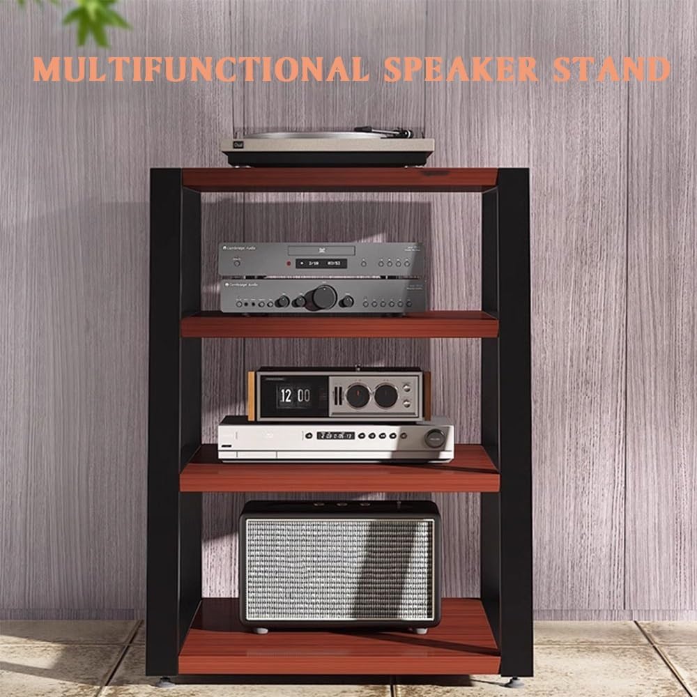 HiFi Rack A 2/3/4 Livelli, Supporto Multimediale AV, Rack Audio Per Amplificatore Di Alimentazione, Mobiletto Portaoggetti Per Mobile Porta CD(Black,2 Tier)