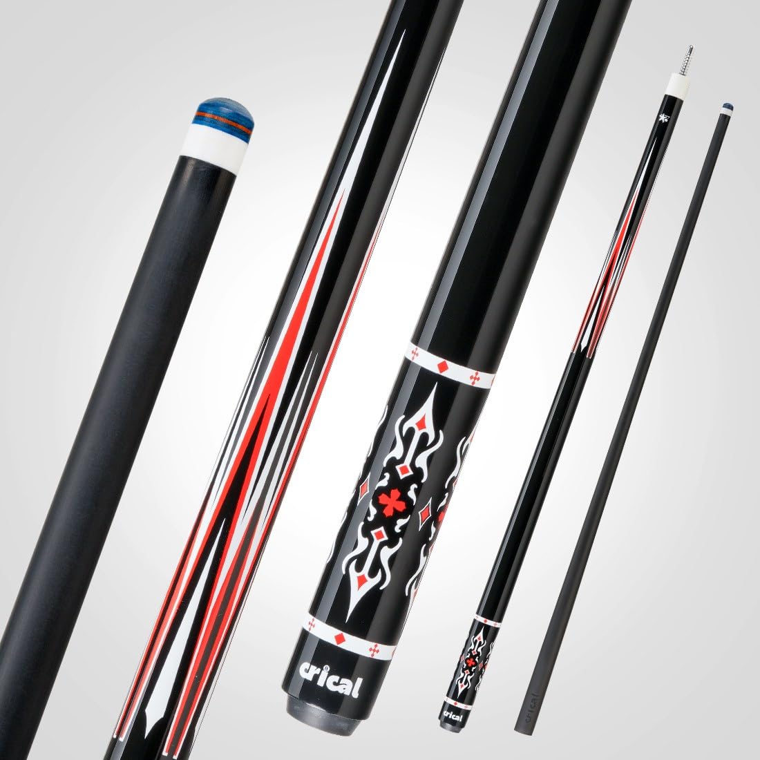 CRICAL Upgrade PRO Black Technology Pool Billiards 58'' Carbon Fiber Pool Cue 3/8 * 8 Pin Joint 12.5mm Tip