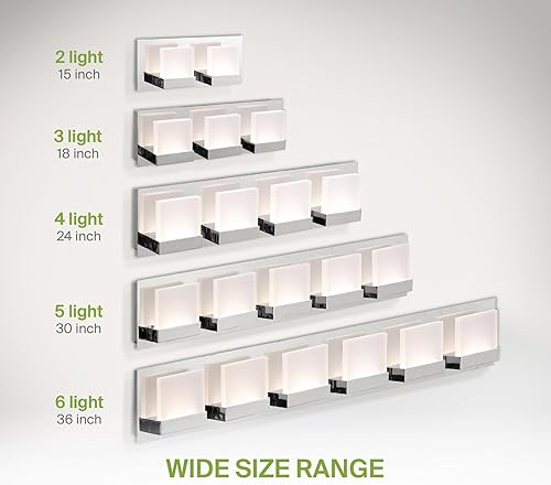 Miniatura 8 de ASD Luz LED de tocador de baño de 36 pulgadas, accesorio de iluminación sobre espejo  6 luces, 3CCT, regulable, certificación ETL  35W 2020LM