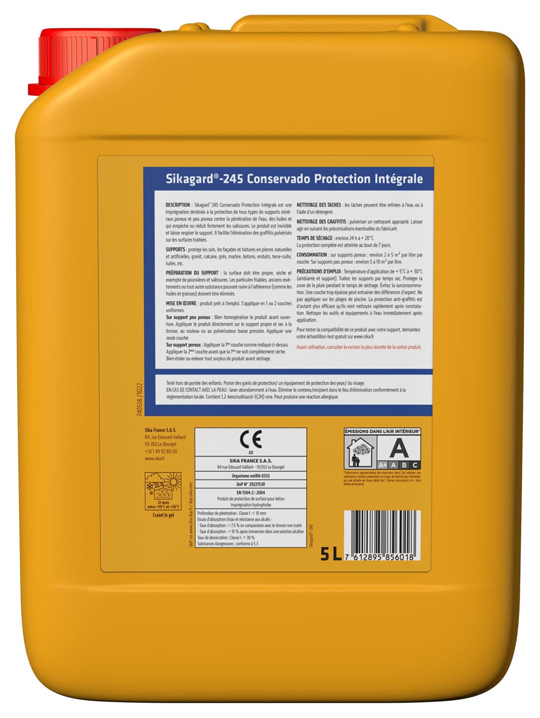 SIKA Sikagard-245 Conservado Protección Intégrale Hidrófugo - 5L
