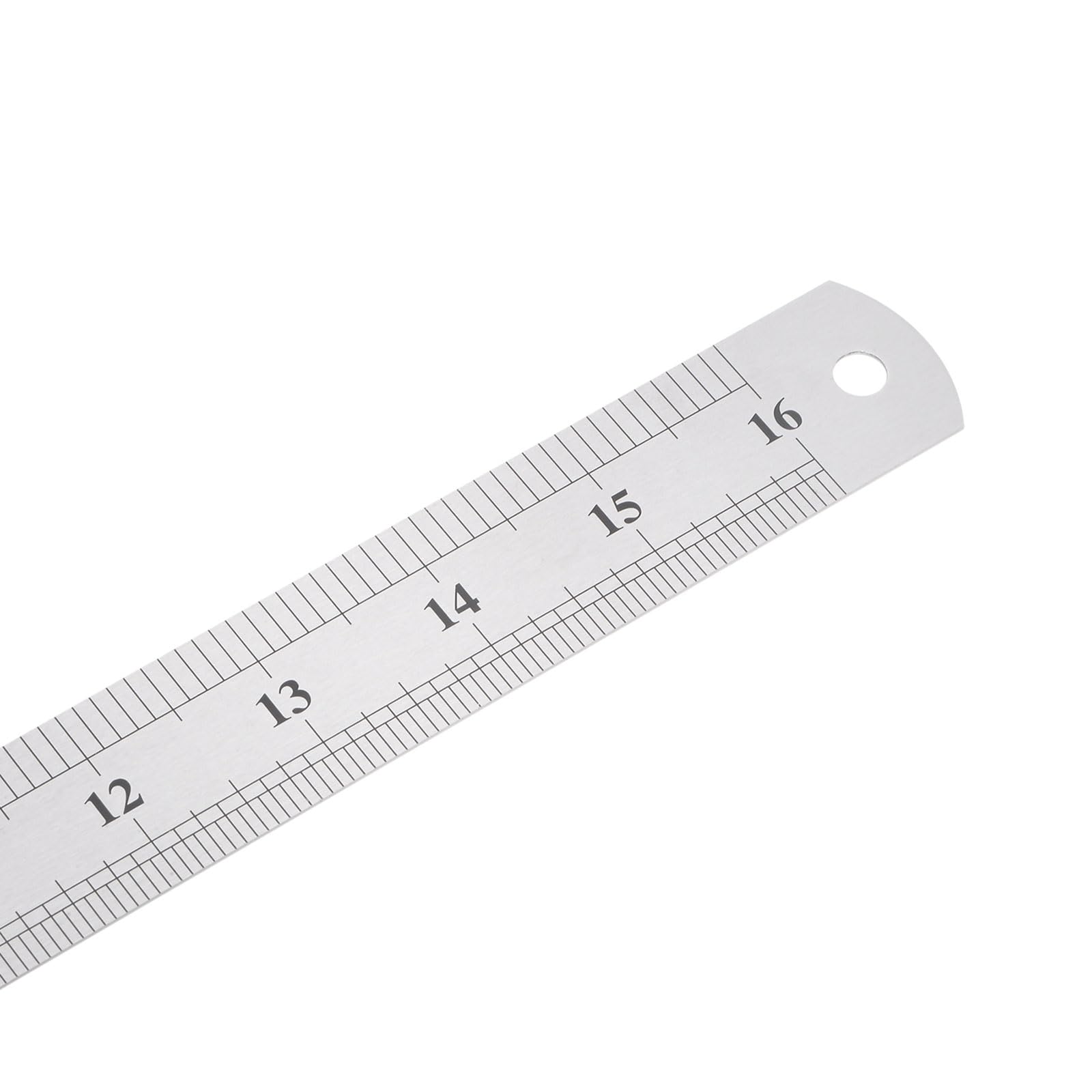 Set Di 4 Righelli In Acciaio Inox - 30, 40, 50, 60 Cm, Doppia Scala (mm E Pollici)