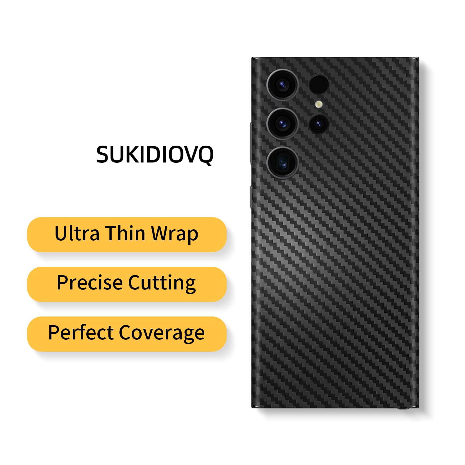 Paquete de 2 adhesivos para Samsung Galaxy S24 Ultra, vinilo de 3 m, ultrafino, ultraligero, protector de vidrio, película protectora para bordes laterales traseros, cámara, múltiples opciones de