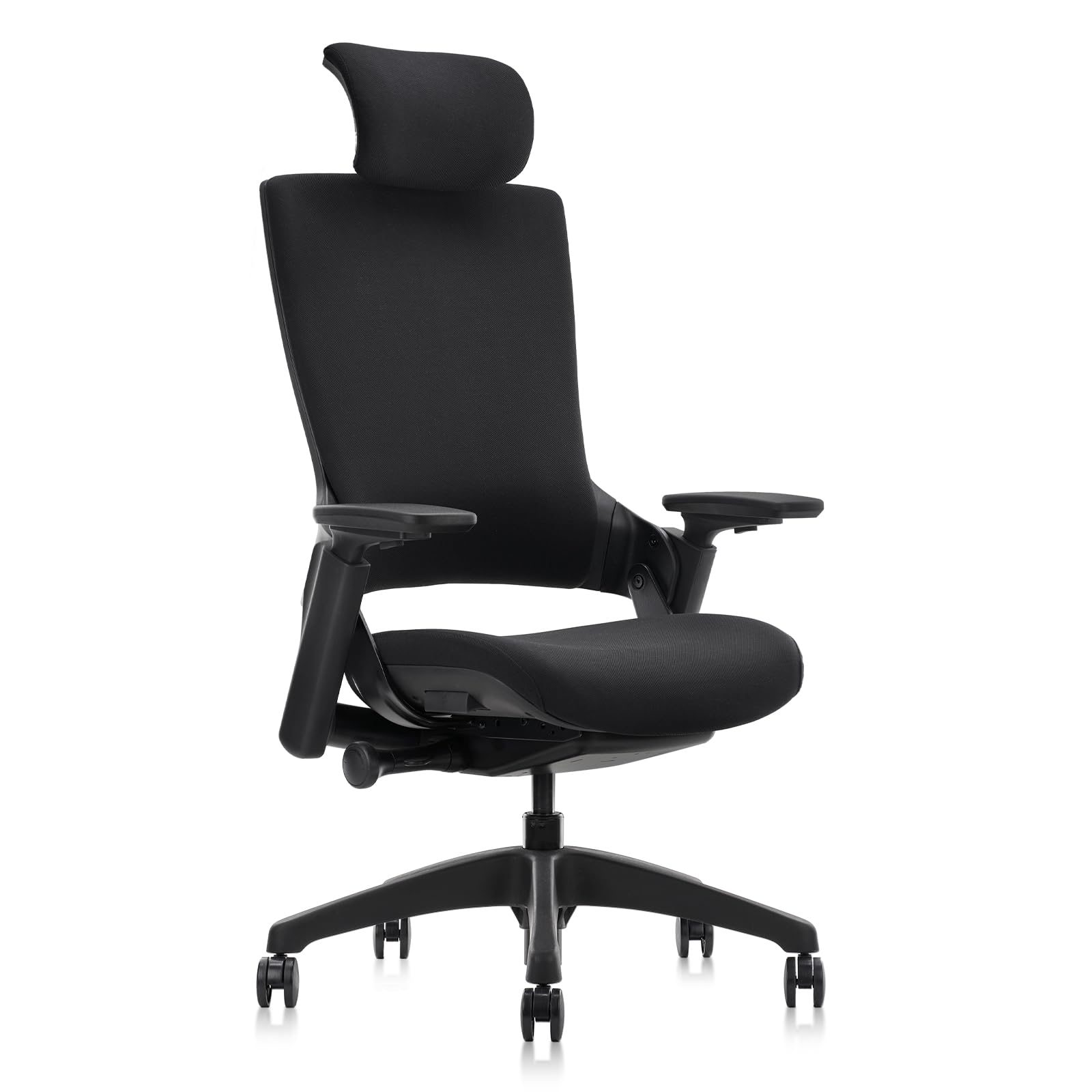 CLATINA Ergonomic High Swivel Executive Chair with Adjustable Height Head 3D Arm Rest Lumbar Support and Upholstered Back
