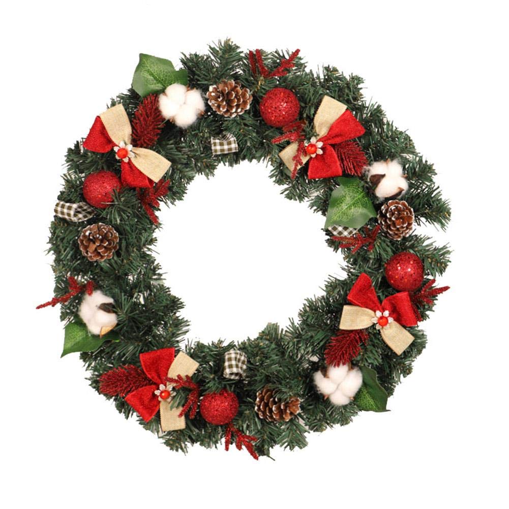 Corona de Navidad Artificial, Guirnalda navideña for Colgar en la Puerta, Planta Artificial, Chimenea, Guirnalda Decorativa, decoración Circular de Pared