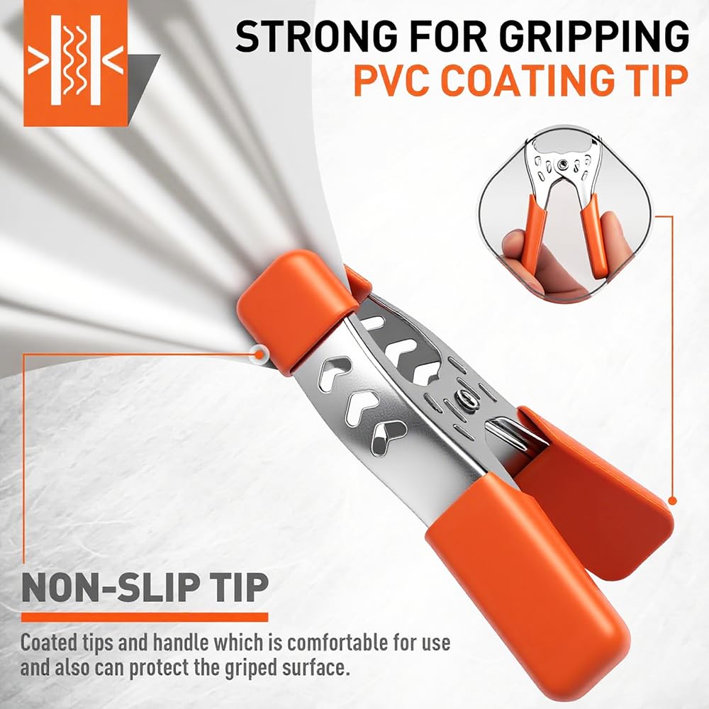 HORUSDY 8-Piece 4" inch Spring Clamp, Heavy Duty Spring Metal Spring Clamps, 1.5"-inch Jaw opening