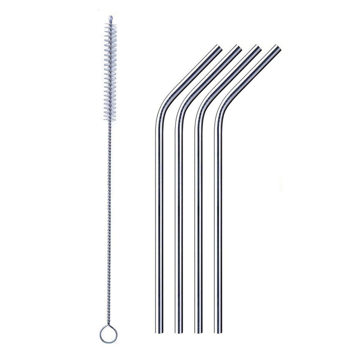 Reusable Stainless Steel Drinking Straws Bent (4 Bent Straws, 1 Brush) (B0DG4X8MLD) Amazon Price History, Amazon Price Tracker