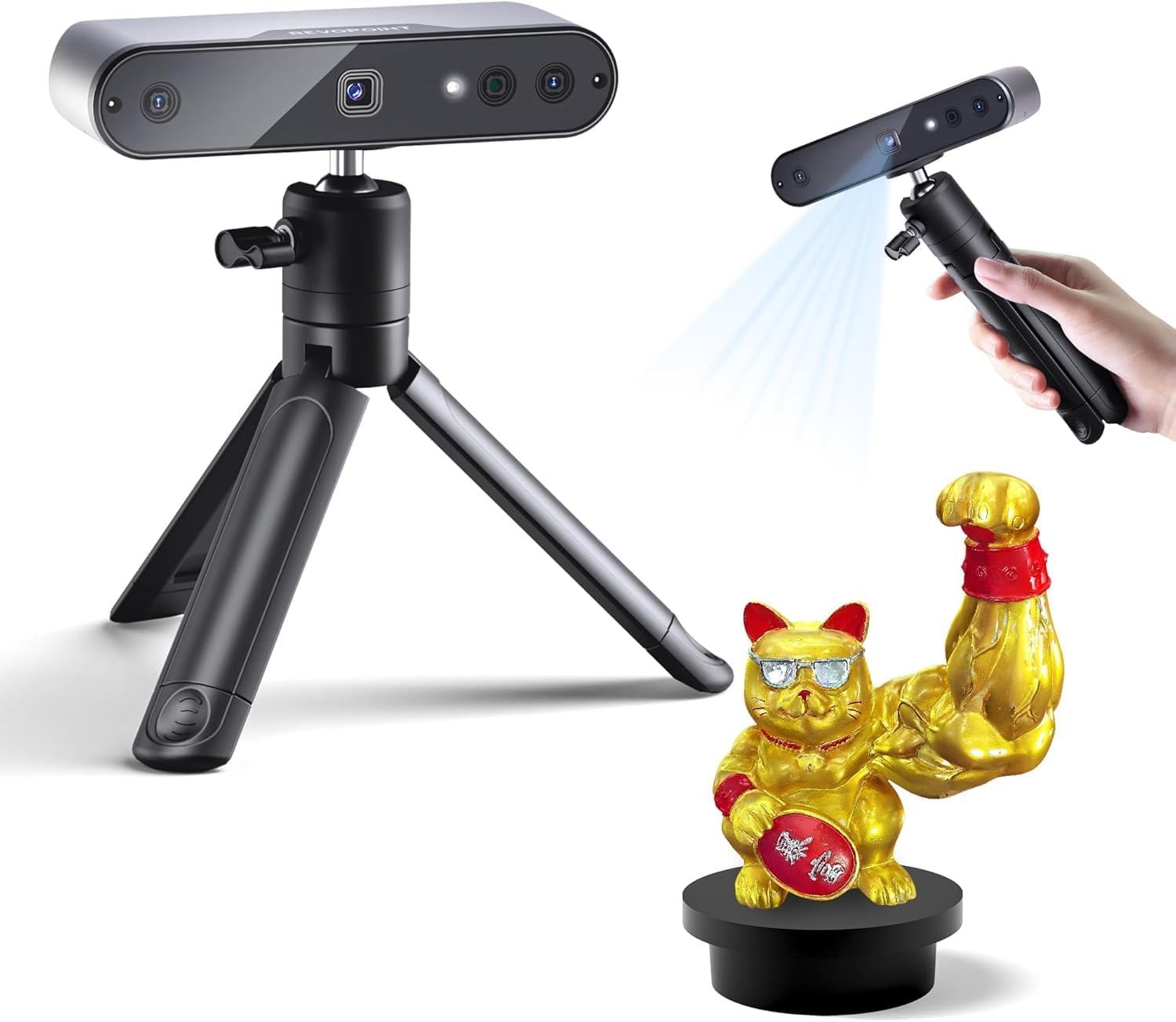Revopoint INSPIRE Scanner 3D pour impression 3D, portable, vitesse de numérisation jusqu'à 18 fps, précision de 0,2 mm, numérisation 3D pleine couleur, pour Objets moyens