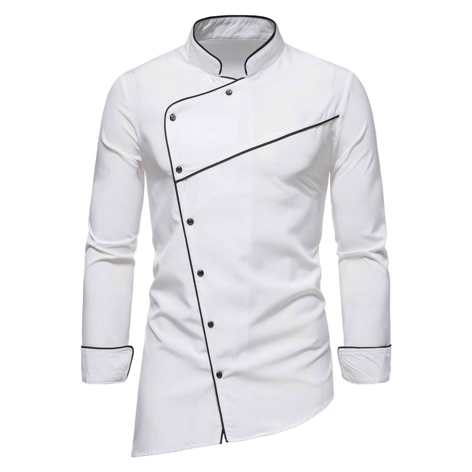 Set uniforme da cucina da uomo con colletto alto, giacca da chef, set con pantaloni da cucina, giacca da cucina, hotel cafe, abbigliamento da lavoro, camicette uniformi, camicia a maniche