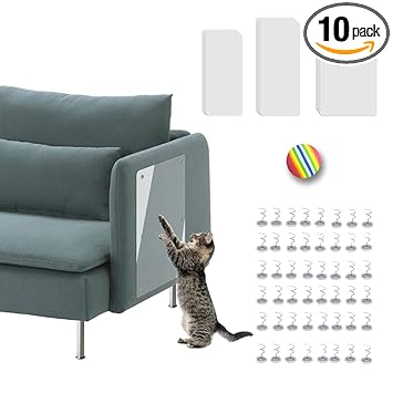 DENTIFINE 12Pcs Cat Couch Protector Scratch Deterrent Tape Cat Training Tape Furniture Protectors from Cats Scratch Residue Free.