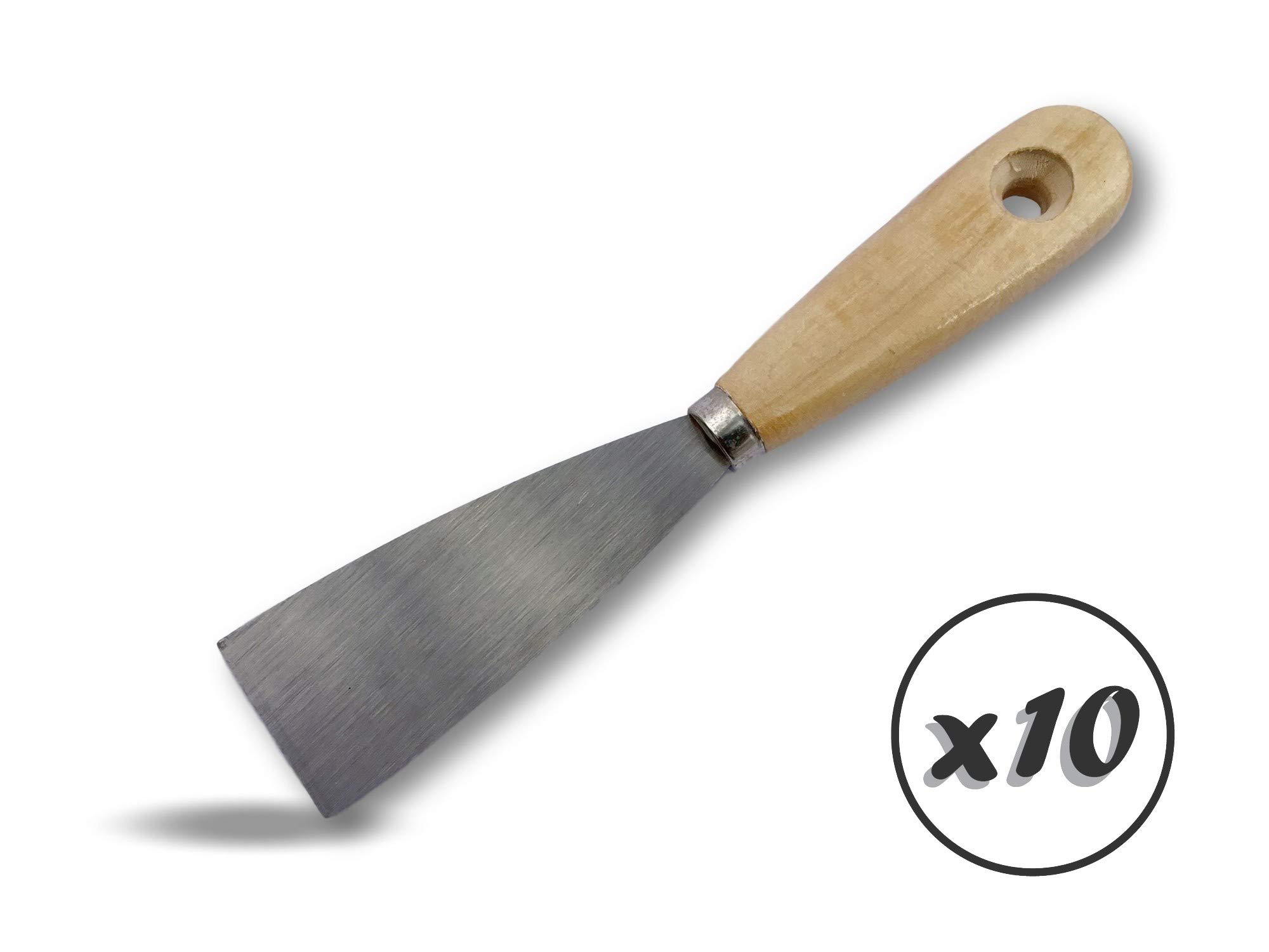 Kibros Lot 10 couteaux à enduire acier poli spatule grattoir 40 mm