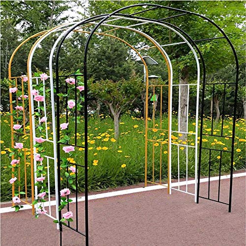 Arche de jardin pergola treillis en fer noir pour décoration de plantes grimpantes - 8