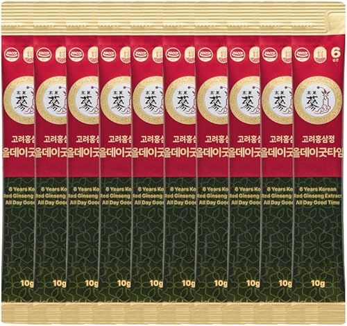 Extracto de ginseng rojo coreano de 6 años, certificado HACCP, sin cafeína, formulado con más de 12 ingredientes herbales tradicionales coreanos -