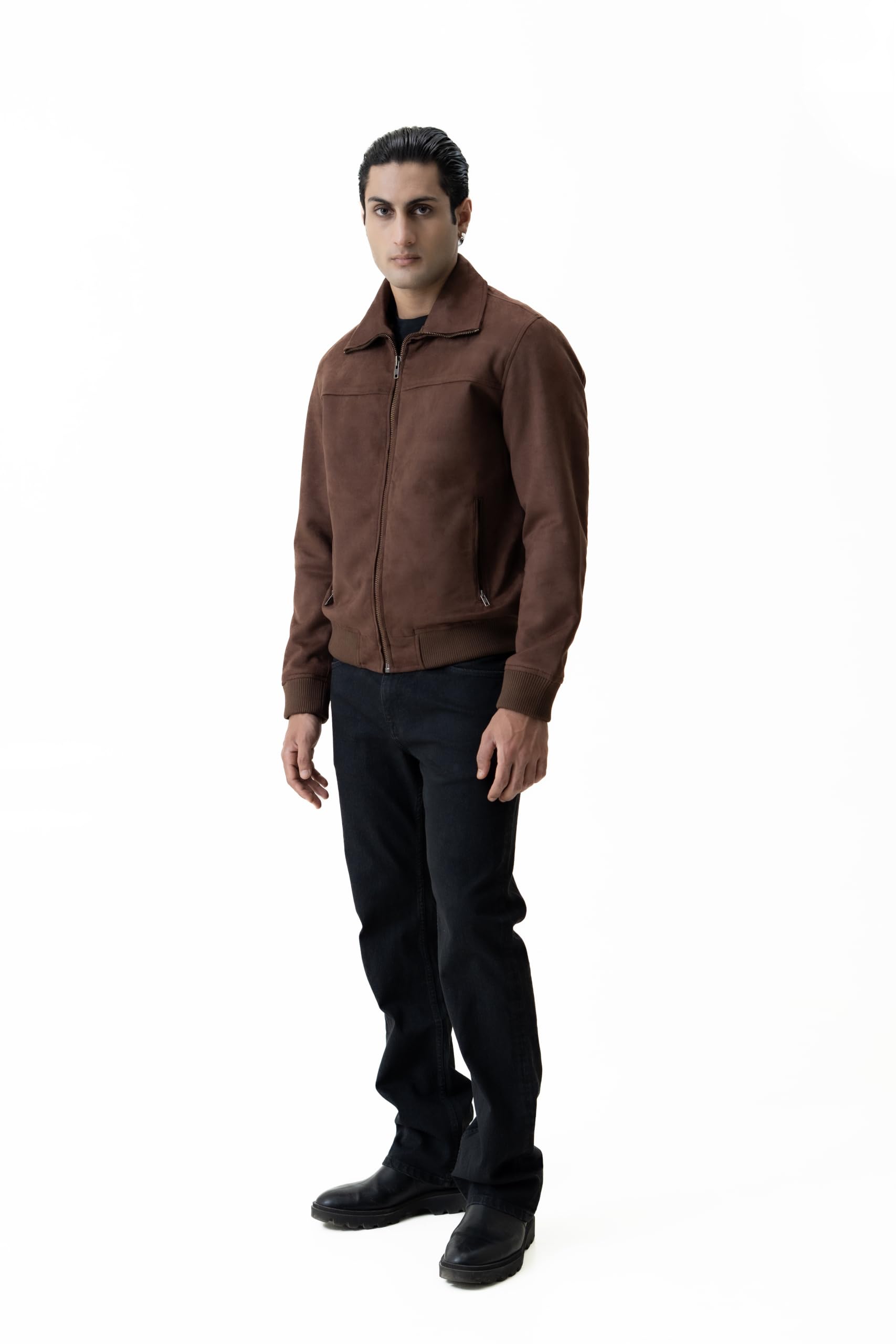 Rev & Co Faux Suede Jacket Brown - Image 1