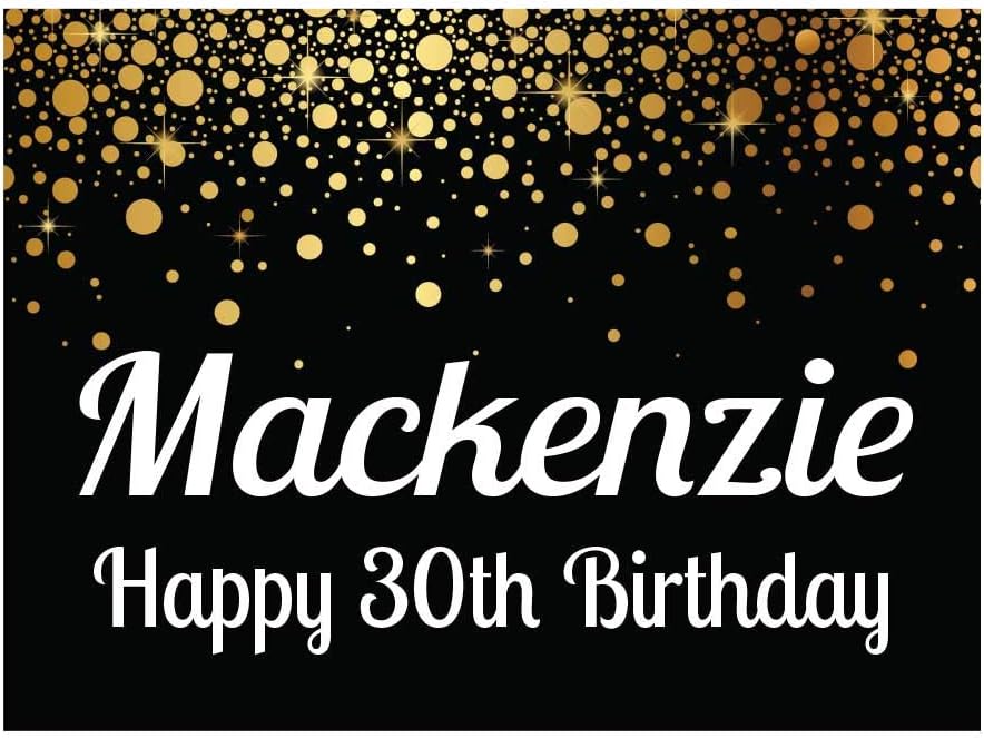 VictoryStore Birthday Yard Decorations - Custom Black and Gold Birthday Party Sign 17 inches x 23 inches Birthday Yard Sign