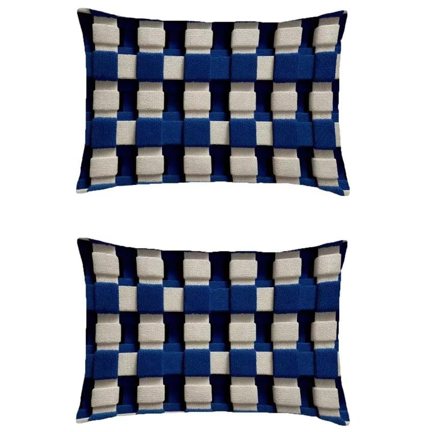 Coussin exterieur impermeable 60x90cm lot de 2 rectangulaire lin pour decoration canape terrasse