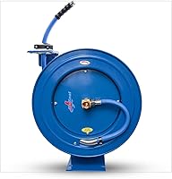 Vista 9 de BLUSEAL BSWR1250HRS Retractable Hose Reel with 1/2" x 50' Hot Water Rubber Hose, 6' Lead-in, Hose Reel Swivel Mount, 9 Pattern Spray Nozzle