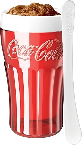 Zoku Coca-Cola Float & Slushy Maker, taza retro para hacer y servir con núcleo de congelador crea batidos, granizados y batidos de una sola porción