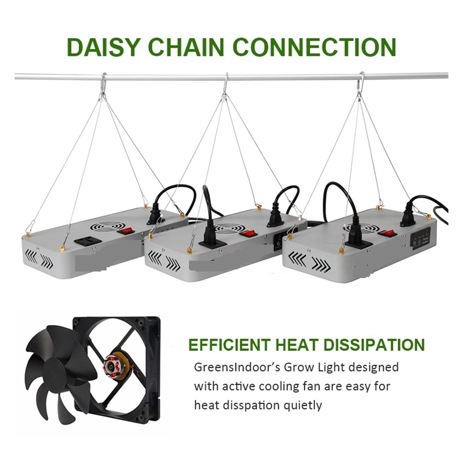 Lámpara de Cultivo, Phytolamp for Plantas 3000W Temporizador Crecer luz LED Phyto lámpara Espectro Completo 3500K 660NM Daisy Cadena Cultivo Interior
